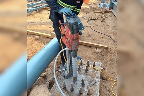 Perforación con brocas de diamante.