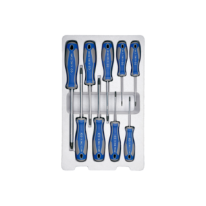 9 PC.  JUEGO DE DESTORNILLADORES TORX DE SEGURIDAD (TR) CON CAJA A COLOR